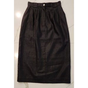 Women's Talbots Petite Black Linen Blend Pencil Skirt 4P NWOT